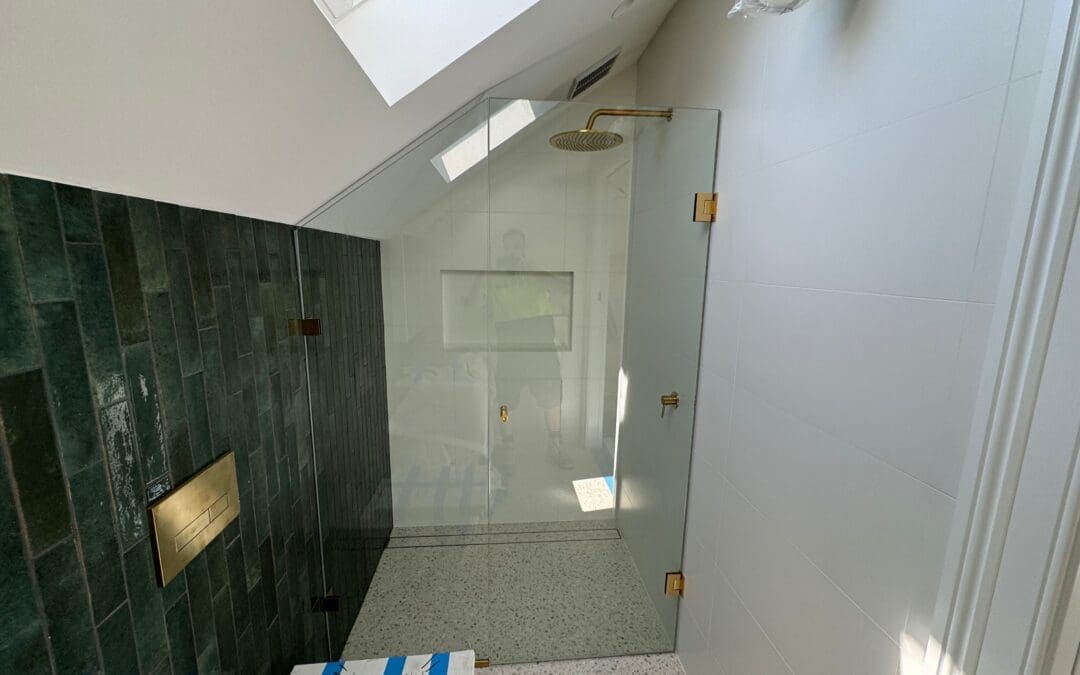 Custom Built Angled Frameless Shower Screen