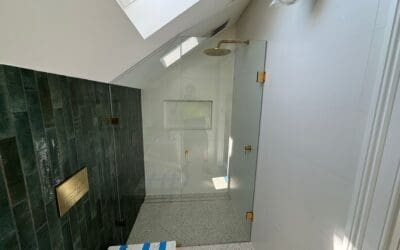 Custom Built Angled Frameless Shower Screen