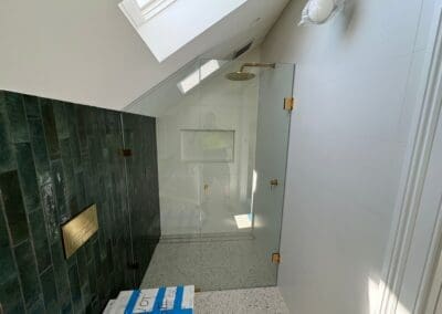 Custom Built Angled Frameless Shower Screen